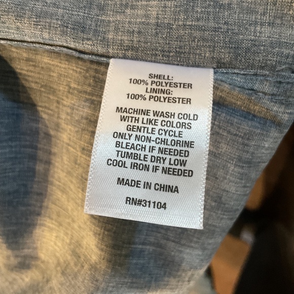 Ocean + Coast Short Short Sleeve Button Down Shirt - XXL - Bison Blue Heather - Picture 8 of 9